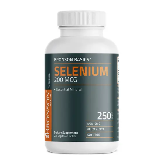 Bronson Selenium 200 mcg — عبوة مكمل غذائي / dietary supplement bottle