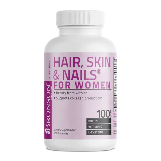 Bronson Hair, Skin & Nails for Women — عبوة مكمل غذائي / dietary supplement bottle