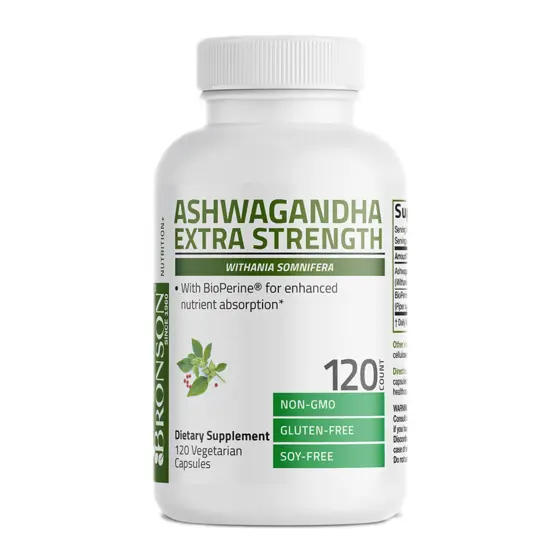 Bronson Ashwagandha Extra Strength — عبوة مكمل غذائي / dietary supplement bottle