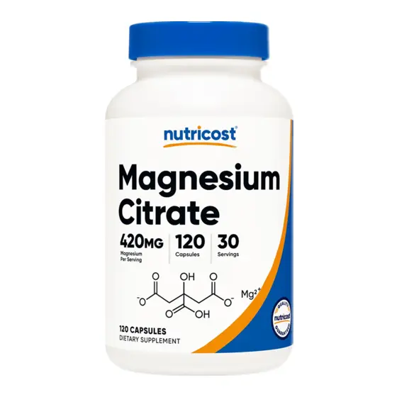 Nutricost Magnesium Citrate 420 mg — عبوة مكمل غذائي / dietary supplement bottle