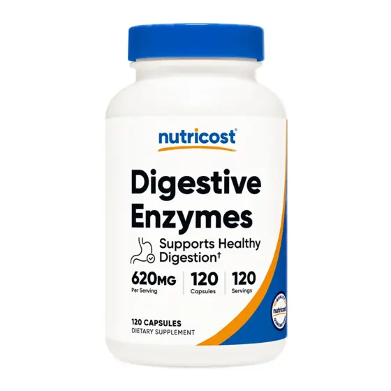 Nutricost Digestive Enzymes 620 mg — عبوة مكمل غذائي / dietary supplement bottle